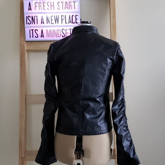 Rusched Front Pleather Jacket - Picture 4 of 4